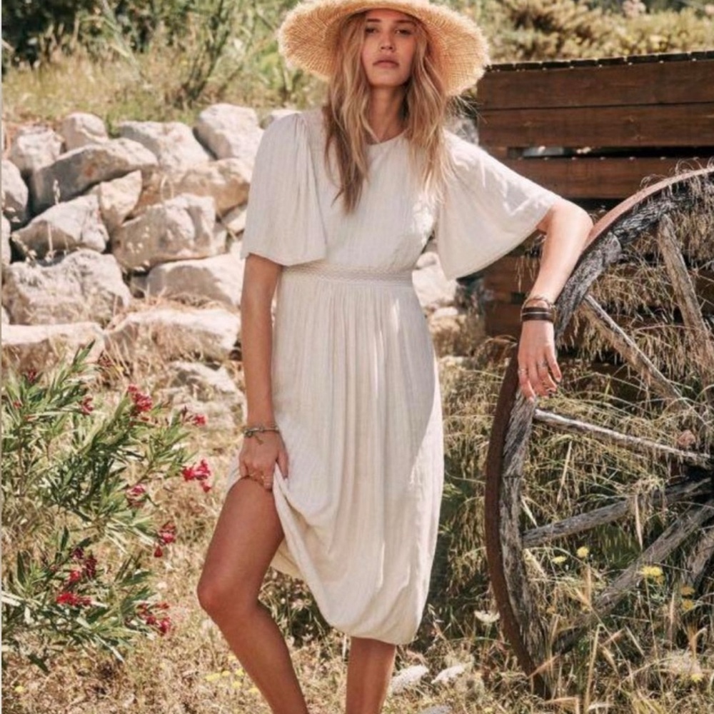 Sezane Emilia Dress in Ecru